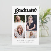 Aankondiging Afstuderen Retro Photo Collage (Staand voorkant)