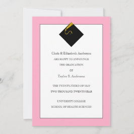Aankondiging Afstuderen Roze