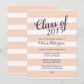 Aankondiging afstuderen - Roze en goudglitter (Voorkant / Achterkant)