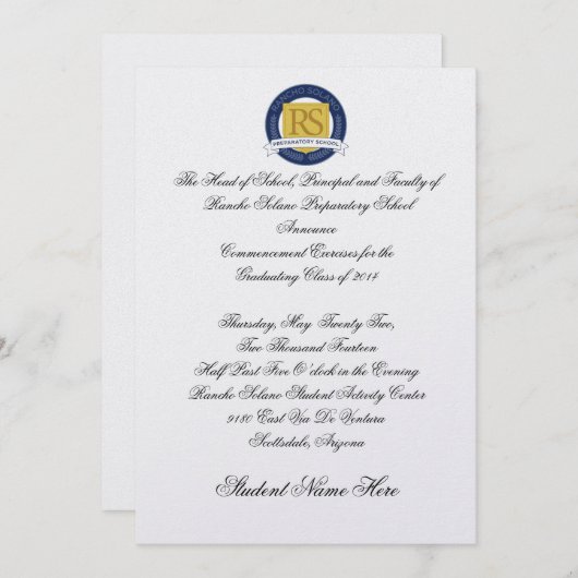 Aankondiging Afstuderen RSPS - Formeel (Voorkant / Achterkant)