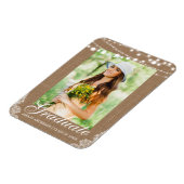 Aankondiging Afstuderen Rustic Burlap Lights Magneet (Linkerzijde)