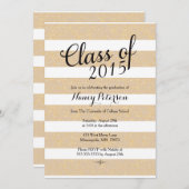 Aankondiging afstuderen - Taupe en Gold Glitter (Voorkant / Achterkant)