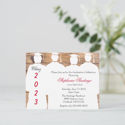 Aankondiging Afstuderen Trendy Elegant Country (Staand voorkant)