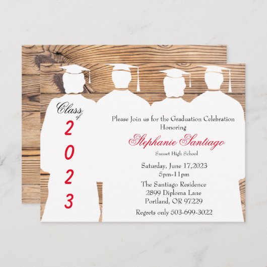 Aankondiging Afstuderen Trendy Elegant Country (Voorkant / Achterkant)