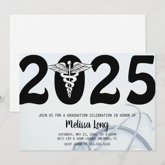 Aankondiging Afstuderen Trendy Medical RN School (Voorkant / Achterkant)