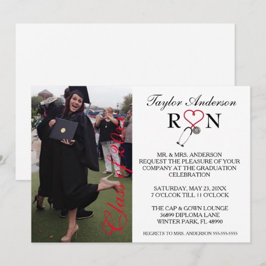 Aankondiging Afstuderen Trendy Medical RN School (Voorkant / Achterkant)