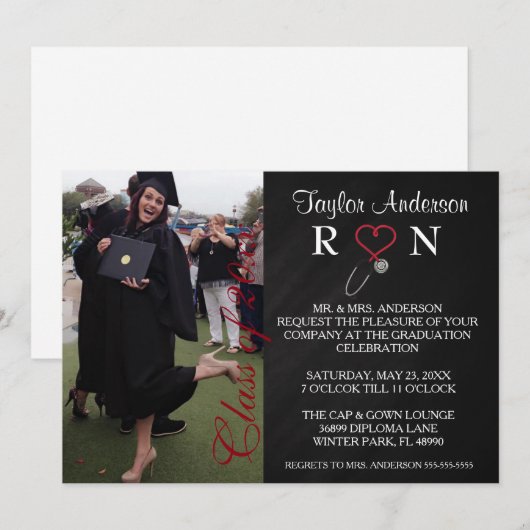 Aankondiging Afstuderen Trendy Medical RN School (Voorkant / Achterkant)