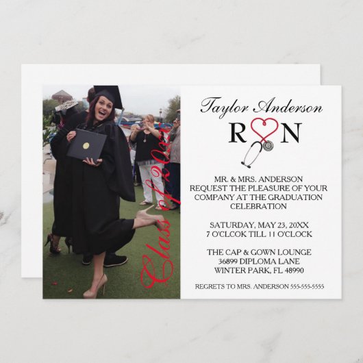 Aankondiging Afstuderen Trendy Medical RN School (Voorkant / Achterkant)