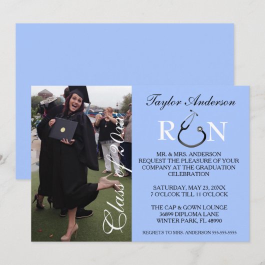 Aankondiging Afstuderen Trendy Medical RN School (Voorkant / Achterkant)