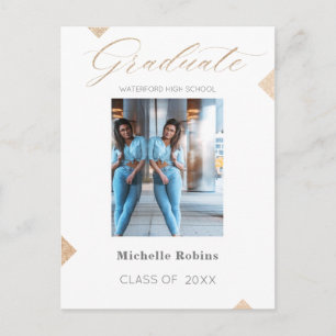 Aankondiging Afstuderen Trendy Script High School Briefkaart