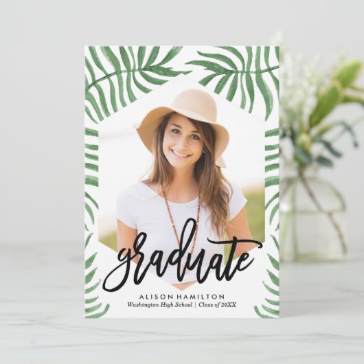 Aankondiging Afstuderen Tropisch Breeze (Staand voorkant)