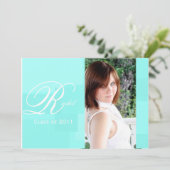 Aankondiging Afstuderen Turquoise Color Block (Staand voorkant)