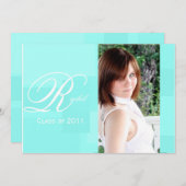 Aankondiging Afstuderen Turquoise Color Block (Voorkant / Achterkant)