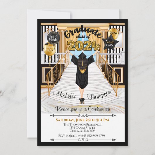 Aankondiging afstuderen uitnodiging (Voorkant)