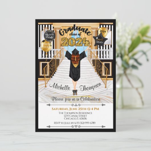 Aankondiging afstuderen uitnodiging (Staand voorkant)