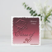 Aankondiging afstuderen, uitnodiging Burgandy (Staand voorkant)