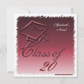 Aankondiging afstuderen, uitnodiging Burgandy (Voorkant)