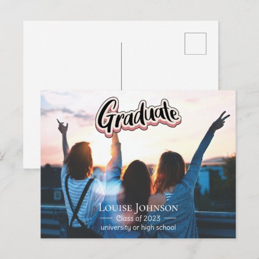 Aankondiging afstuderen van 2023 briefkaart (Voorkant / Achterkant)