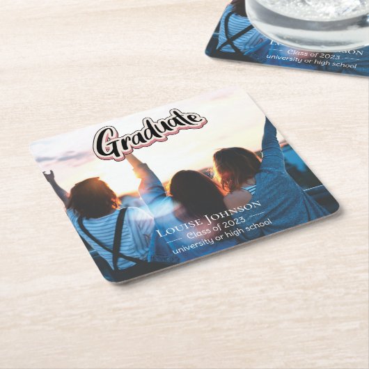 Aankondiging afstuderen van 2023 kartonnen onderzetters (Schuin)