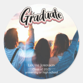 Aankondiging afstuderen van 2023 ronde sticker