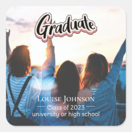 Aankondiging afstuderen van 2023 vierkante sticker