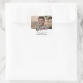 Aankondiging afstuderen van 2023 vierkante sticker (Tas)