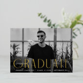 Aankondiging Afstuderen van de Moderne Gold Foil F (Staand Voorkant)