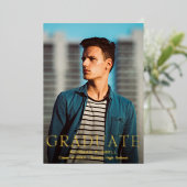 Aankondiging Afstuderen van de moderne goudfoto va (Staand Voorkant)