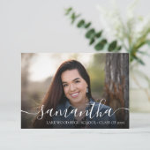 Aankondiging Afstuderen van Elegant Script-foto (Staand voorkant)