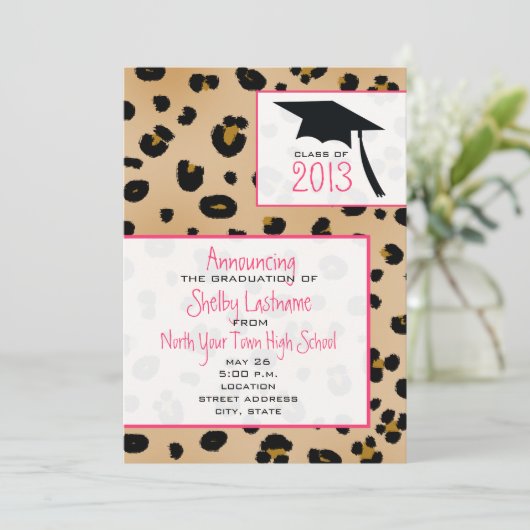 Aankondiging Afstuderen van Leopard Print 2013 (Staand voorkant)