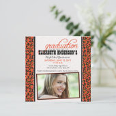 Aankondiging Afstuderen van luipaard (oranje) (Staand voorkant)