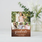 Aankondiging Afstuderen van modern 4-fotohout (Staand voorkant)