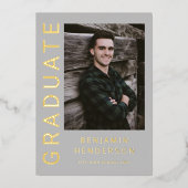 Aankondiging Afstuderen van Modern Boy Foto Gold F (Voorkant)