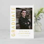 Aankondiging Afstuderen van Modern Boy Foto Gold F (Staand Voorkant)