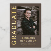 Aankondiging Afstuderen van Modern Boy Foto Gold F (Voorkant)