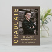 Aankondiging Afstuderen van Modern Boy Foto Gold F (Staand Voorkant)