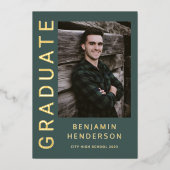 Aankondiging Afstuderen van Modern Boy Foto Gold F (Voorkant)