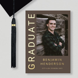 Aankondiging Afstuderen van Modern Boy Foto Gold F