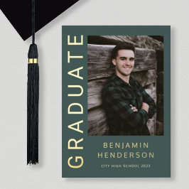 Aankondiging Afstuderen van Modern Boy Foto Gold F