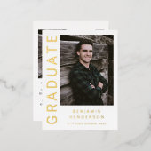 Aankondiging Afstuderen van Modern Boy Foto Gold F (Voorkant / Achterkant)