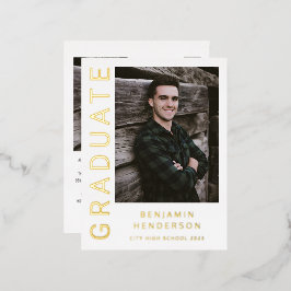 Aankondiging Afstuderen van Modern Boy Foto Gold F