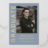 Aankondiging Afstuderen van Modern Boy Foto Gold F (Voorkant)