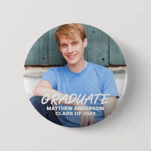 Aankondiging Afstuderen van Modern Cool Foto Ronde Button 5,7 Cm