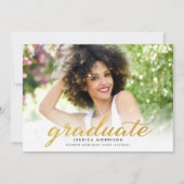 Aankondiging Afstuderen van modern Gold Script 202 (Voorkant)