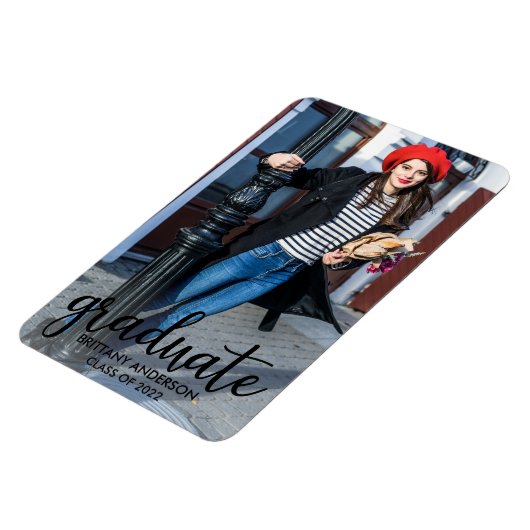 Aankondiging Afstuderen van modern script Foto Magneet (Linkerzijde)