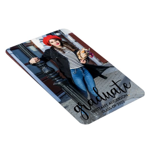 Aankondiging Afstuderen van modern script Foto Magneet (Rechterzijde)