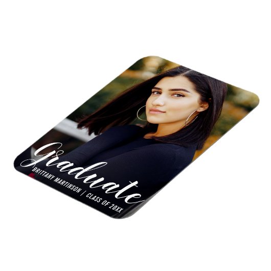 Aankondiging Afstuderen van modern script Foto Magneet (Linkerzijde)