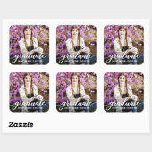 Aankondiging Afstuderen van modern script Foto Vierkante Sticker (Vel)