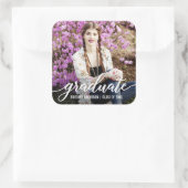 Aankondiging Afstuderen van modern script Foto Vierkante Sticker (Tas)