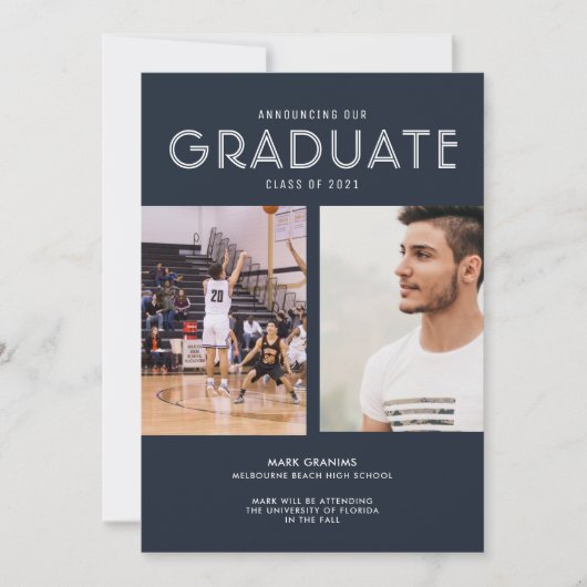 Aankondiging Afstuderen van Navy Photo High School (Voorkant)